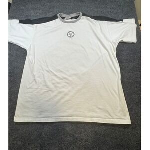 Vintage Nike Ringer T-Shirt XL White Grey Black Embroidered N Swoosh Logo 90s